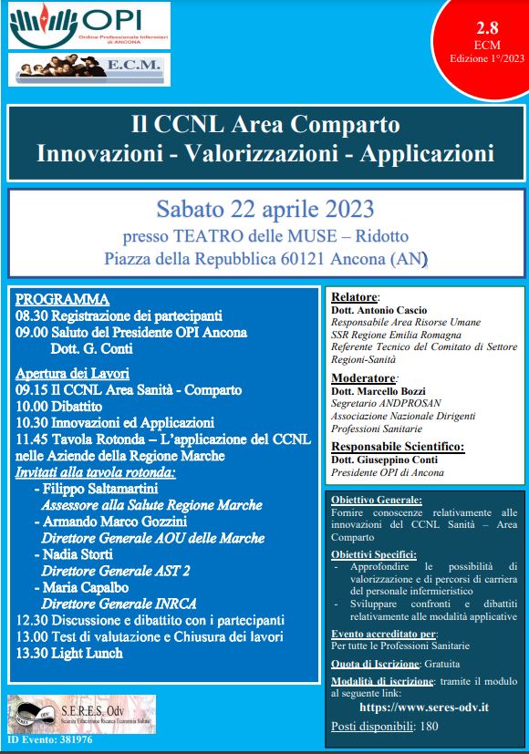 FORMAZIONE ECM: Il CCNL Area Comparto Innovazioni – Valorizzazioni – Applicazioni
